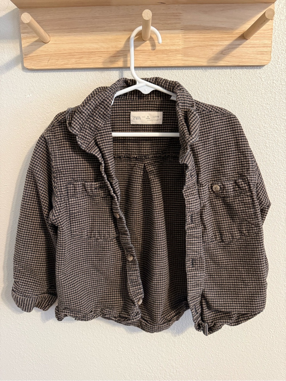 Zara Brown & Cream Houndstooth Shacket